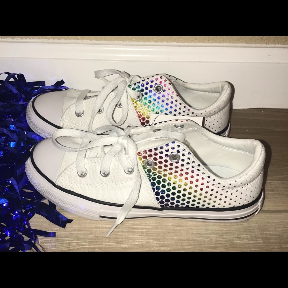 Converse rainbow dots metallic